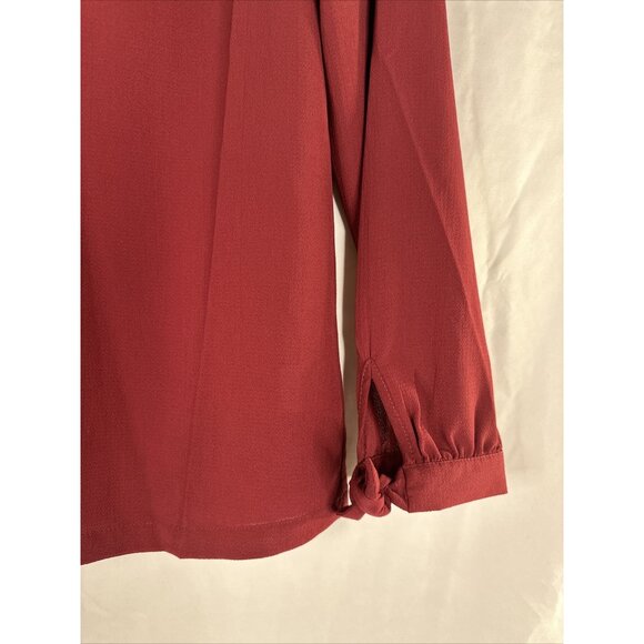 ModCloth Long Sleeve Top Blouse Womens‎ Size XS Solid Burgundy Casual New - Picture 6 of 14